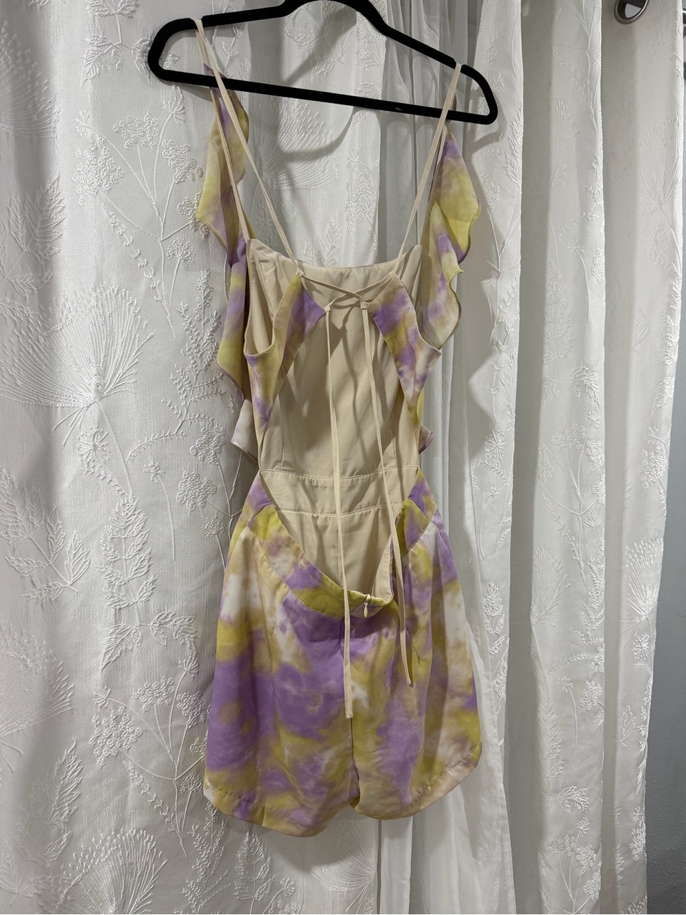 DO+BE Cream Tie-Dye Romper with Lavender Accent - Picture 5 of 5